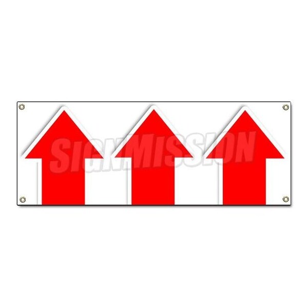 Signmission GIANT UP ARROW BANNER SIGN turn here sale follow directions straight B-Giant Up Arrow - main